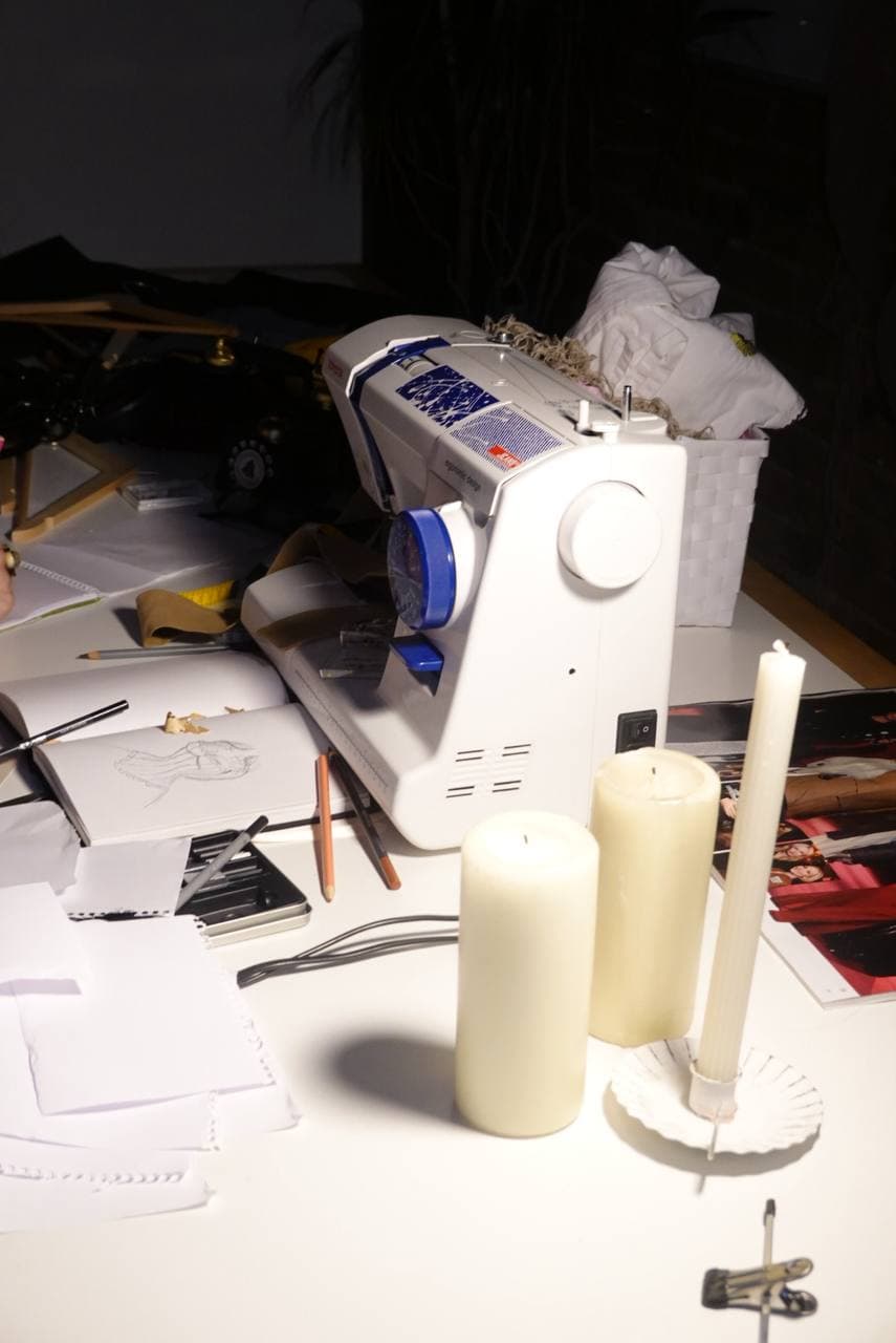 Sewing machine and candles